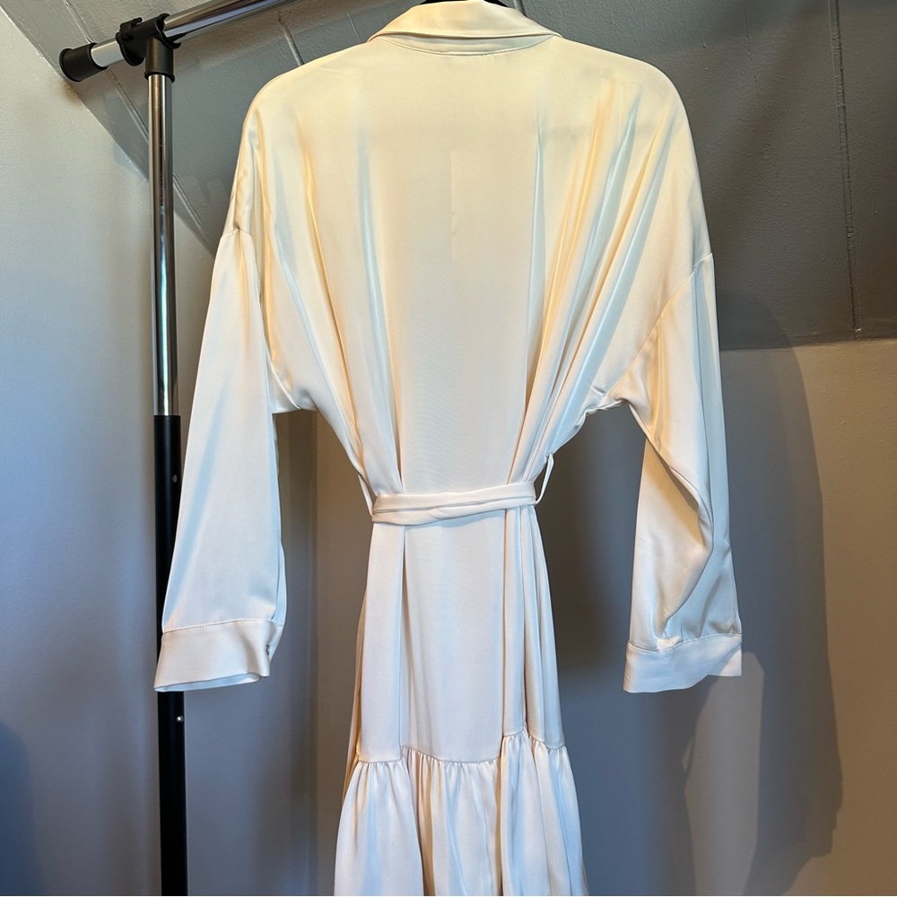 ZARA Ruffled Satin Effect Dress - Picture 4 of 4